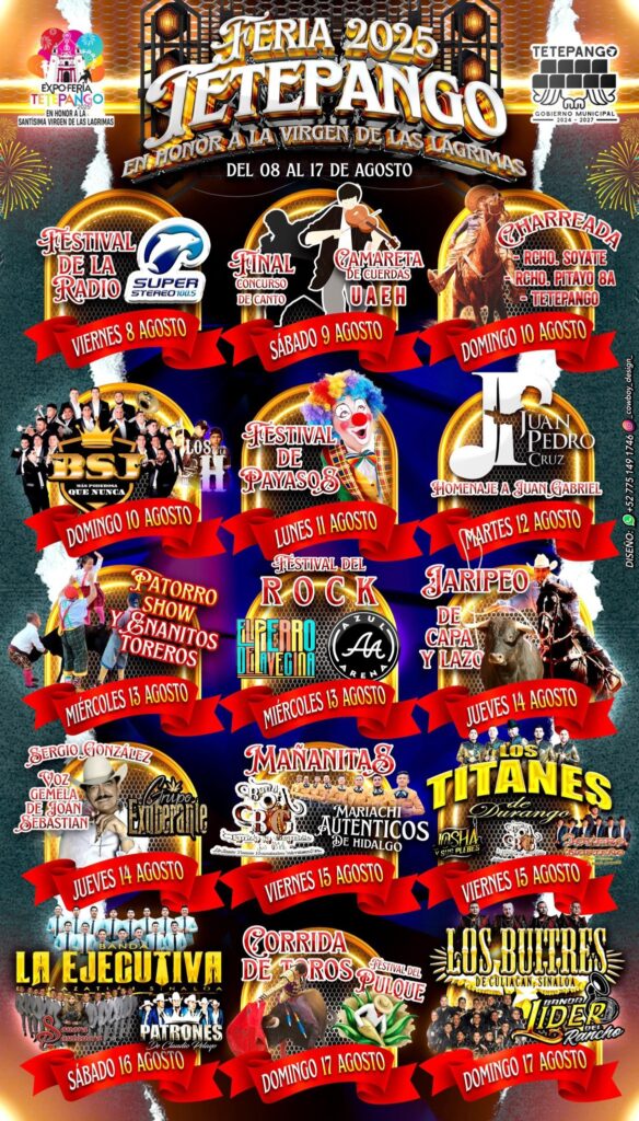 cartelera de la feria tetepango 2025