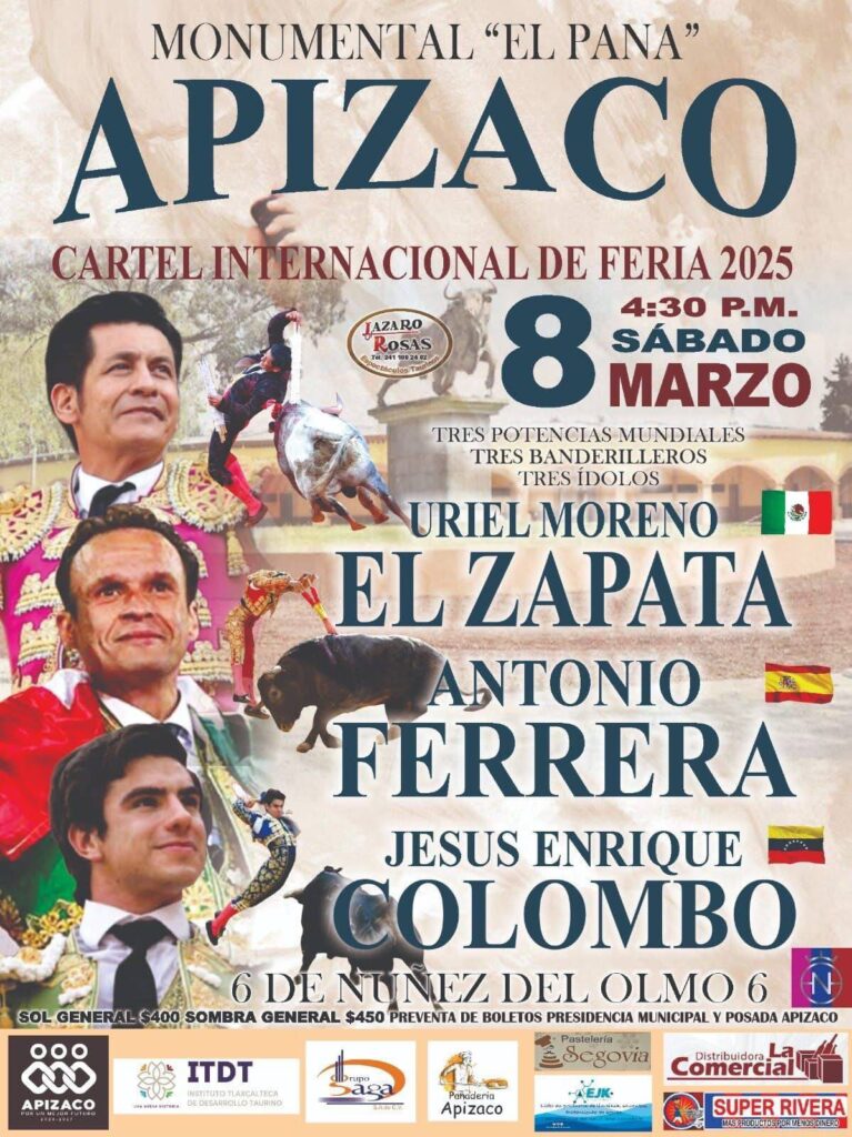 corridas de toros feria apizaco 2025