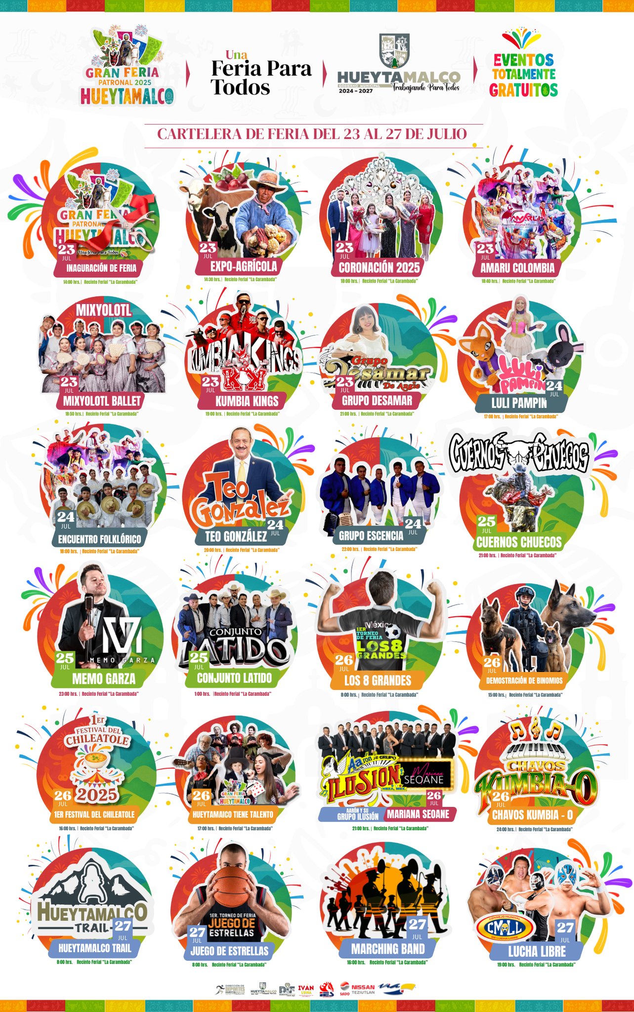 cartelera completa feria hueytamalco 2025