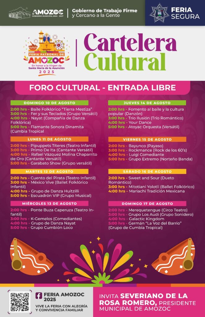 cartelera cultural feria amozoc 2025