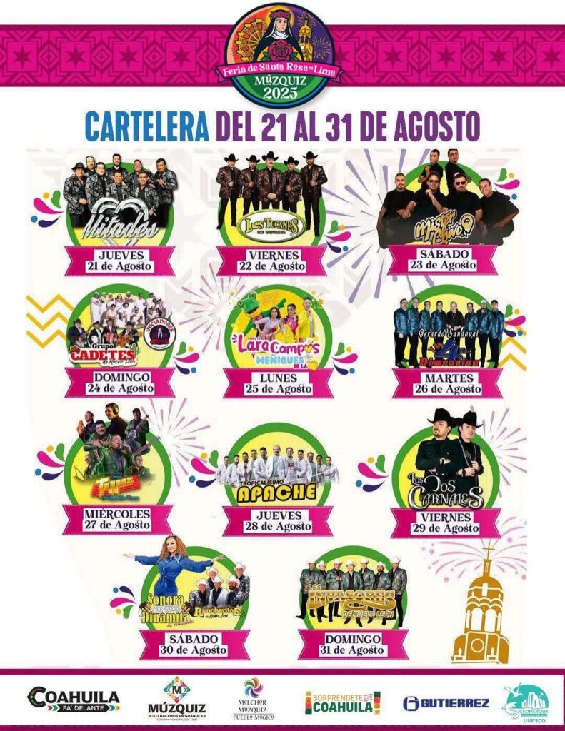 cartelera feria muzquiz 2025 