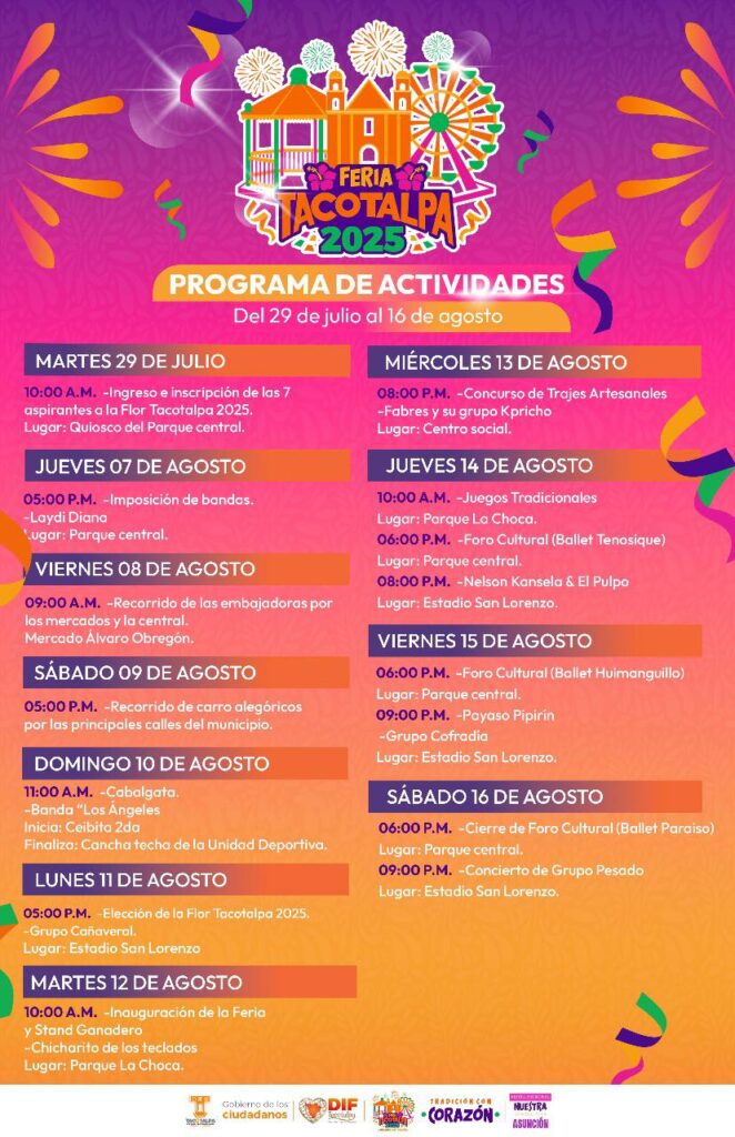programa de actividades feria tacotalpa 2025