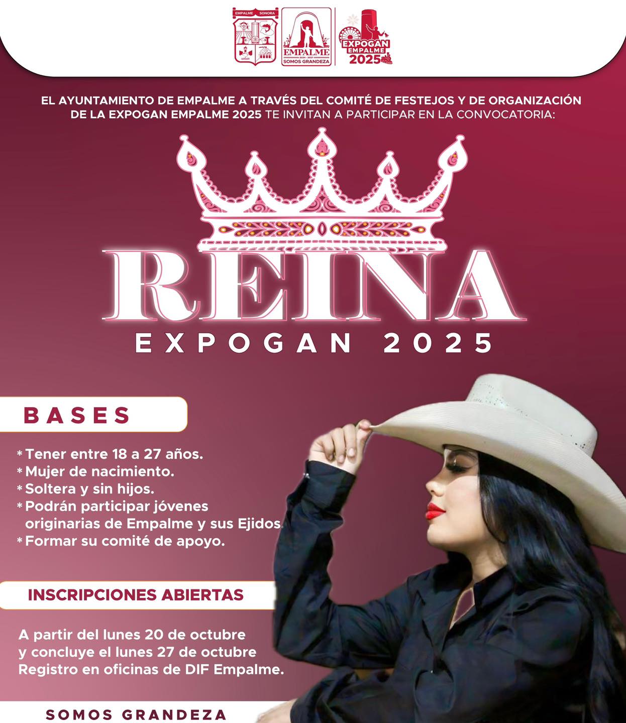 convocatoria reina feria empalme 2025
