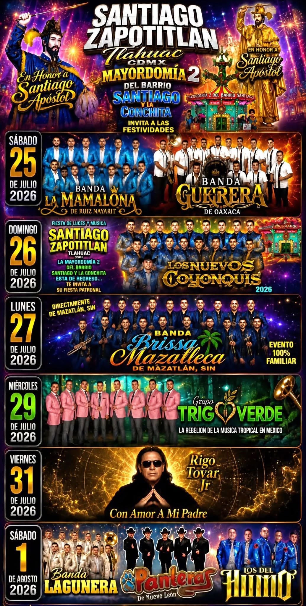 fiesta de luces y musica zapotitlán 2026