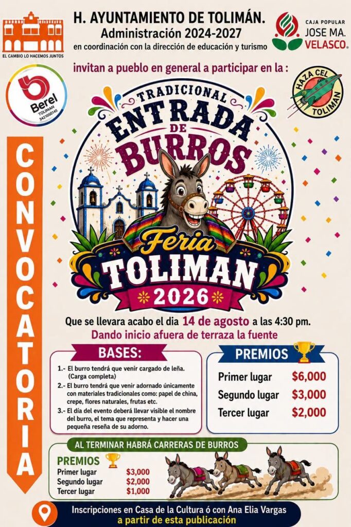 entrada de burros tolimán 2026